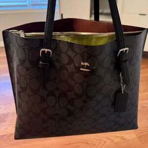Coach Mollie Tote Black with Silver Hardware